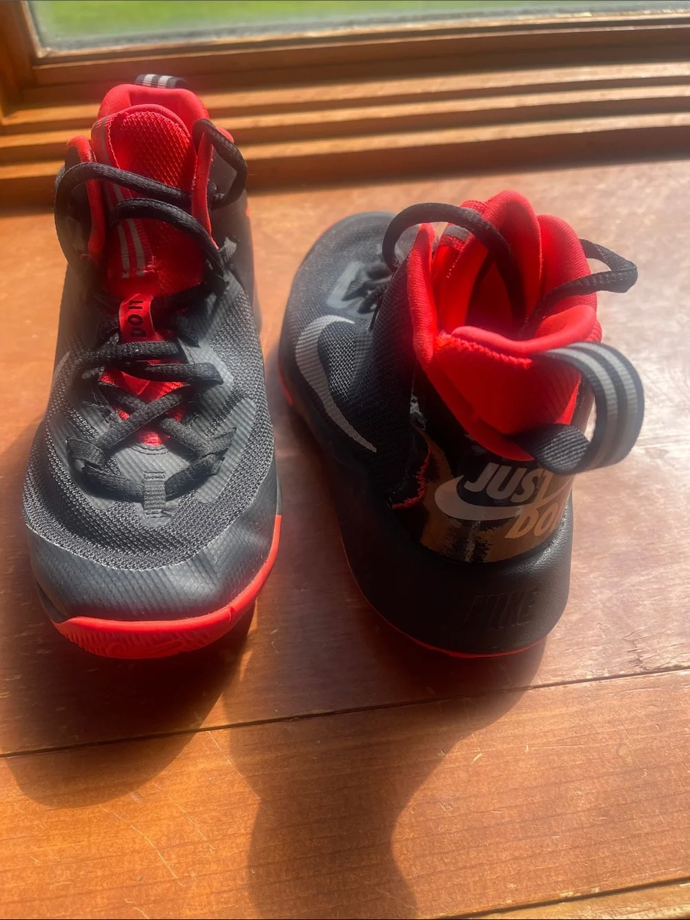 Nike Kids Black and Red High-Top Sneakers